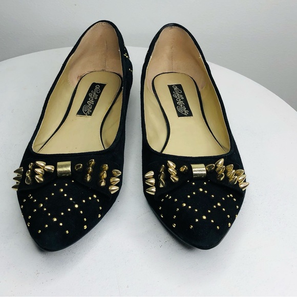 Naughty Monkey black and gold metal spike Flats SZ 9.5. RR1 - Picture 4 of 9